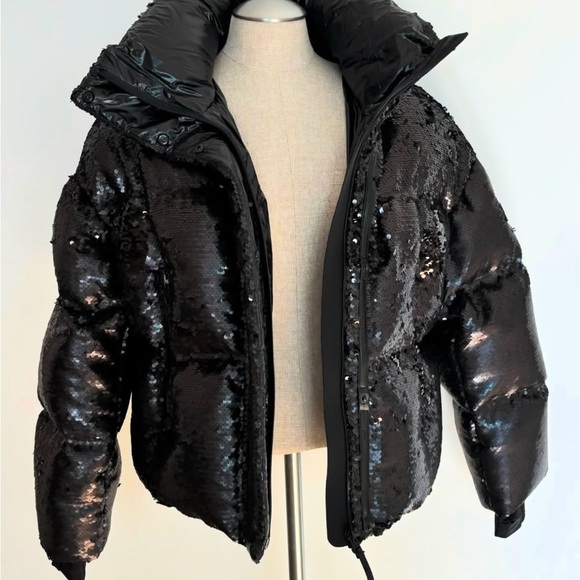 NWT Rudsak Laurence Winter Jacket black sequin, size medium - Picture 5 of 16